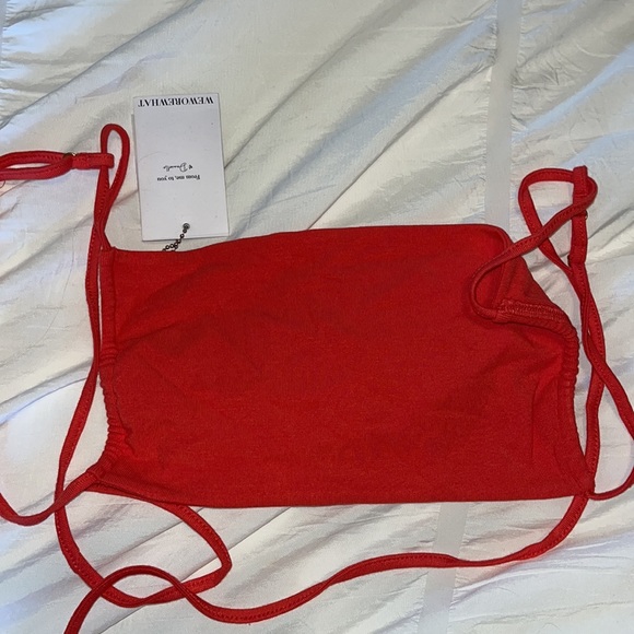 Jersey knit cherry red weworewhat top - Picture 3 of 3